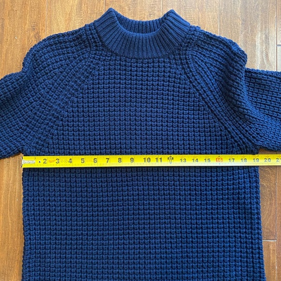 Everlane Navy Blue Waffle Knit Sweater Tunic Sz S - Picture 7 of 11
